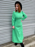 1970s Kemit Green Occasion Maxi Dress. UK 10-12.
