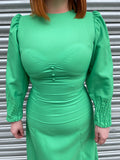 1970s Kemit Green Occasion Maxi Dress. UK 10-12.