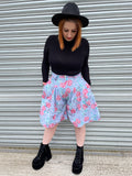 1980s Floral Stripe Culottes. UK 10-12.