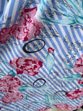 1980s Floral Stripe Culottes. UK 10-12.