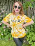 1990s Berry Elementary Jaguars Tie Dye Tee. UK 10-16.