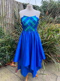 1980s Ariel Shimmer Bandeau Midi Dress. UK 6-8