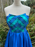 1980s Ariel Shimmer Bandeau Midi Dress. UK 6-8