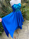 1980s Ariel Shimmer Bandeau Midi Dress. UK 6-8