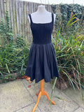 1980s Lace Circle Skirt Little Black Dress. UK 10-12.