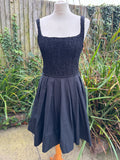 1980s Lace Circle Skirt Little Black Dress. UK 10-12.