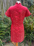 1990s Ruby Gold Oriental Mini Dress. UK 10.