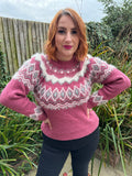 Preloved Dusky Pink Fluffy Jumper. UK 12-14
