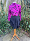 1980s Magenta Buttons C&A Dress. UK 6-8.