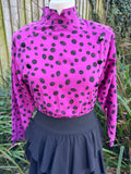 1980s Magenta Buttons C&A Dress. UK 6-8.