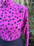 1980s Magenta Buttons C&A Dress. UK 6-8.