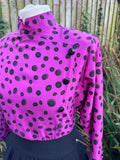 1980s Magenta Buttons C&A Dress. UK 6-8.