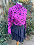 1980s Magenta Buttons C&A Dress. UK 6-8.