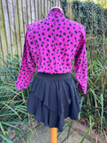 1980s Magenta Buttons C&A Dress. UK 6-8.