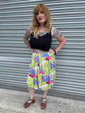 1980s Neon Roaring 20s Express Skirt. UK 10-12.
