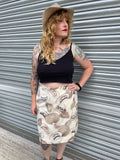 1980s Sun Hat Pencil Skirt. UK 12-14