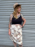 1980s Sun Hat Pencil Skirt. UK 12-14