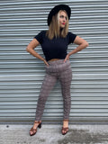 Checked Stretch Highwaist Trousers. UK 12.
