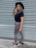 Checked Stretch Highwaist Trousers. UK 12.