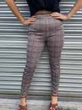 Checked Stretch Highwaist Trousers. UK 12.