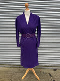 1970s Violet Woven Shift Dress. UK 8-10.
