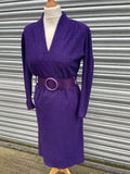 1970s Violet Woven Shift Dress. UK 8-10.