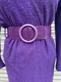 1970s Violet Woven Shift Dress. UK 8-10.