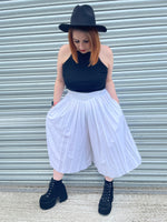 1980s Ivory Super Wide Leg Culottes. UK 12-14.