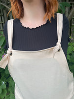 1990s Relaxed Natural Dungarees. UK 14-20.