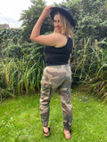 00s Cropped Camo Cargo Trousers. UK 10-14.