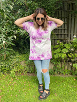 1990s Hey Hey Purple Tie Dye Tee. Large.