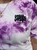 1990s Hey Hey Purple Tie Dye Tee. Large.