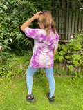 1990s Hey Hey Purple Tie Dye Tee. Large.