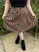 1980s Leopard Print Skater Skirt. UK 6-10.