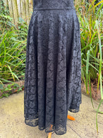 1980s Black Lace Bandeau Maxi Dress. UK 10-12.