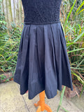 1980s Lace Circle Skirt Little Black Dress. UK 10-12.