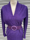 1970s Violet Woven Shift Dress. UK 8-10.
