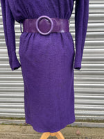 1970s Violet Woven Shift Dress. UK 8-10.