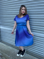 1980s Speckled Ombre Midi Dress. UK 8-12.