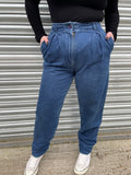 1980s High Waist Medium Wash Mum Jeans. UK 10-12.
